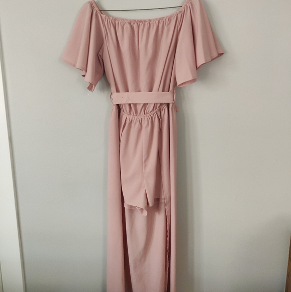 Blush Pink Dress Romper - Picture 2 of 2